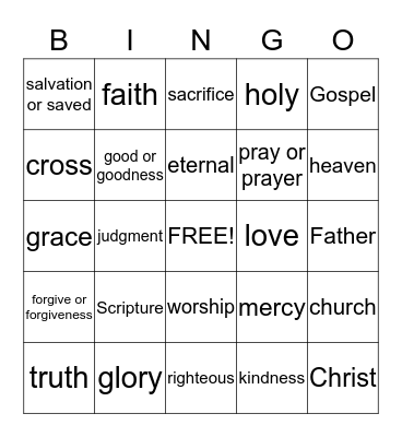 November 10, 2019 Bingo Card