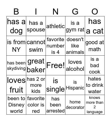 GET-TO-KNOW-YOU BINGO Card
