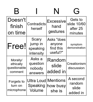 Dr. Pandey Lecture Bingo Card