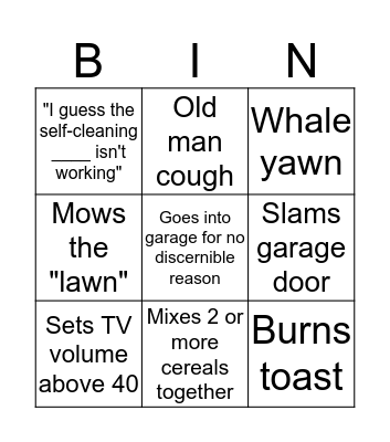 Fred Bingo Card