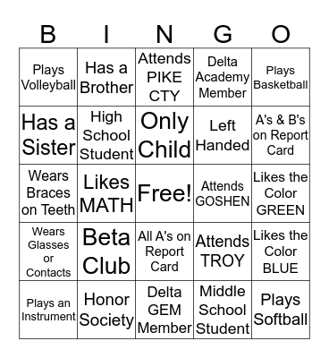 Getting to know YOU Bingo Card