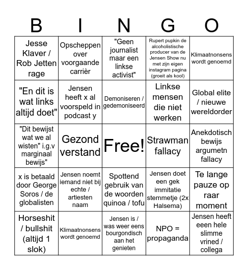 Je-Je-JEEENSEN Bingo Card