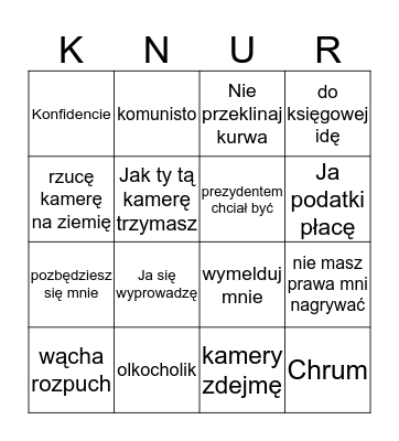 Major i Konon Bingo Card