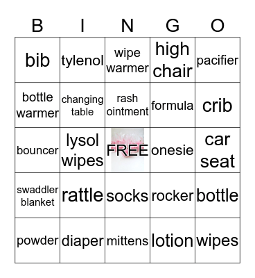 NURSERY TIME Bingo Card