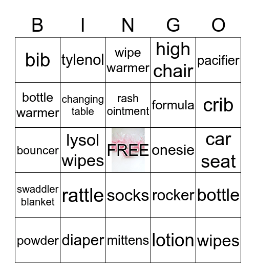 NURSERY TIME Bingo Card