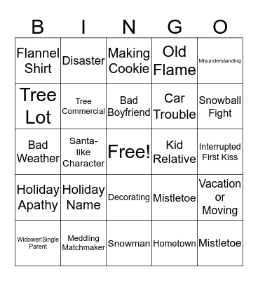 Hallmark Bingo Card