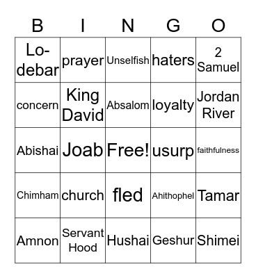 Leadership & Unselfish Servanthood Bingo Card