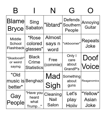 Broc Bingo Card