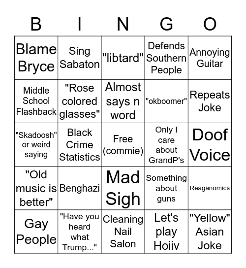 Broc Bingo Card