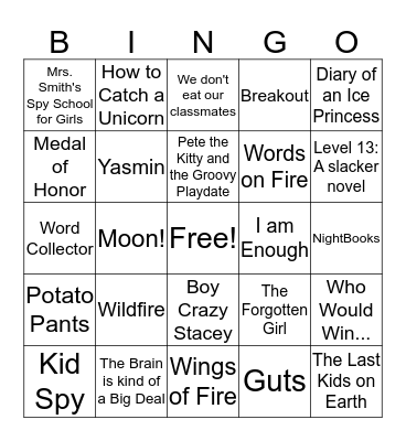 Book Fair Bingo Card