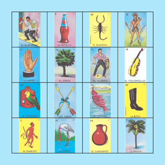 MEDICAL PROFESSIONS LOTERIA Bingo Card