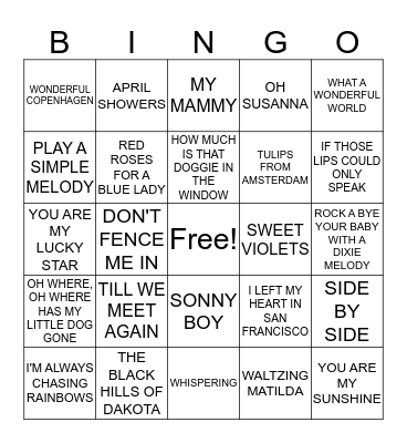 GOLDEN MEMORIES Bingo Card