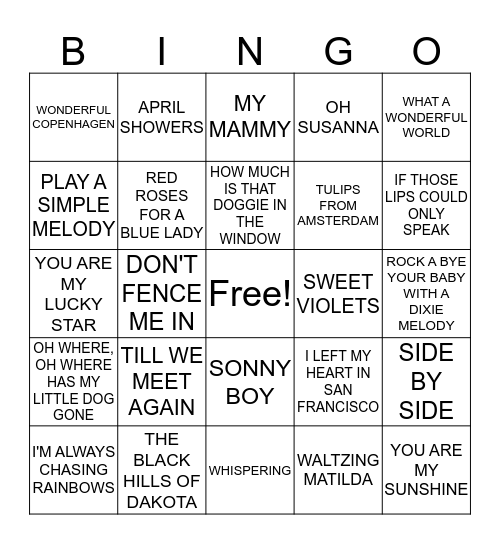 GOLDEN MEMORIES Bingo Card