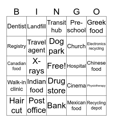 MY  COMMUNITY Bingo Card