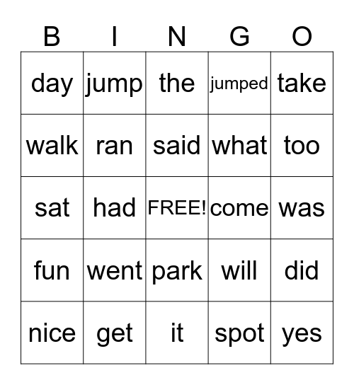 Level D BINGO Card