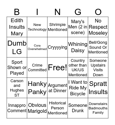Mary's Men Bingo Card