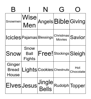 Christmas Bingo Card