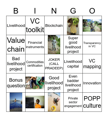 Livelihood VC Bingo Card