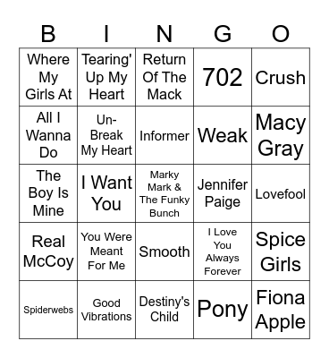 90's Part 3 Bingo Card