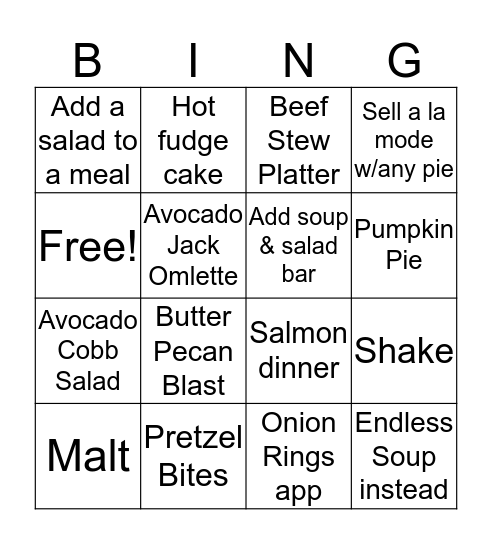 Big Boy Bingo Card