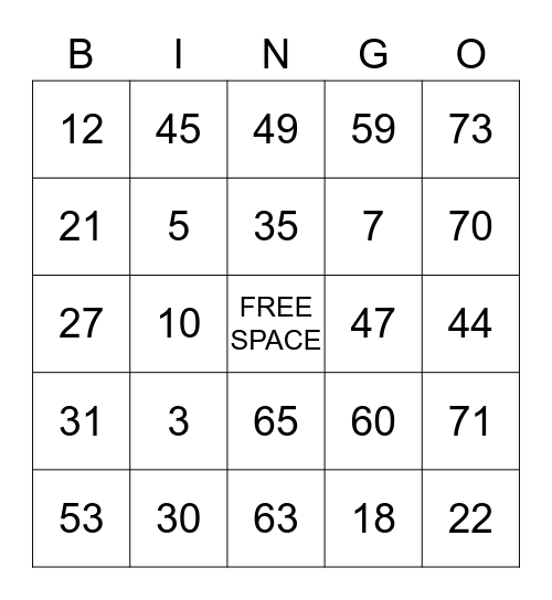 SILIPA BINGO Card