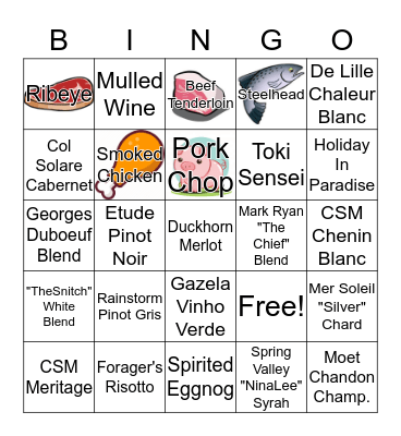 Calcutta Sales Bingo Card