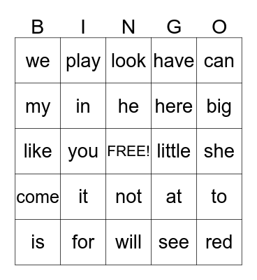 Sight Work Bingo 4 Bingo Card