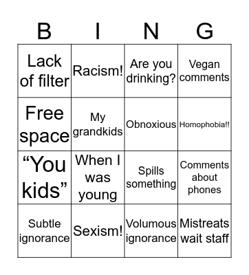 How old can we be? Bingo Card