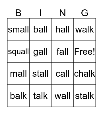 -all -alk Bingo Card