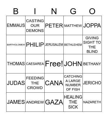 BIBLE VARIETY Bingo Card