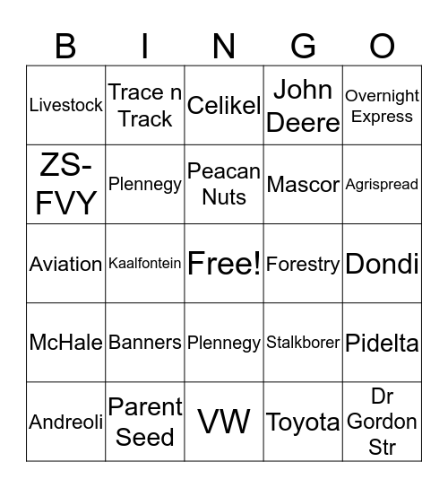 Plennegy Group Bingo Card