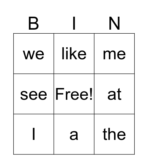 Lucy Unit 1 Bingo Card