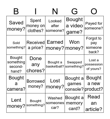 Have you ever___________? Bingo Card