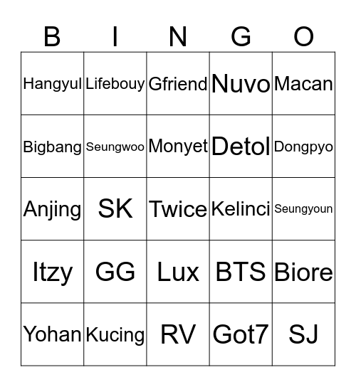 JOANNAdex Bingo Card