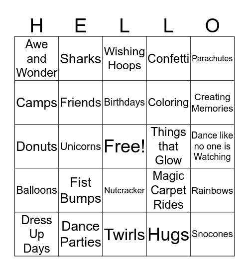 Thanks Bingo Card