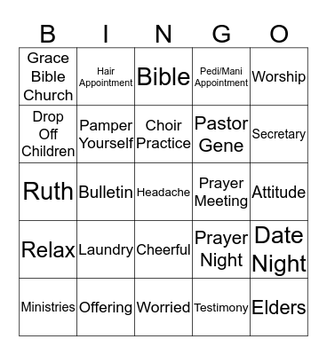 Women's Prayer Breakfast Bingo Card