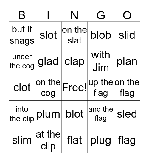 PLL  3.2   1 Bingo Card