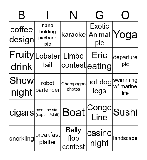 Cruisin' by Rosie Bingo Card