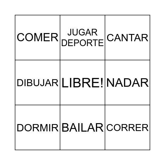 LAS ACCIONES Bingo Card