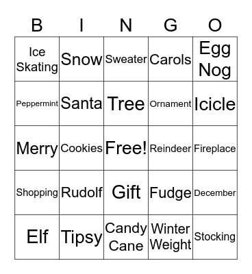 Holiday Bingo Card