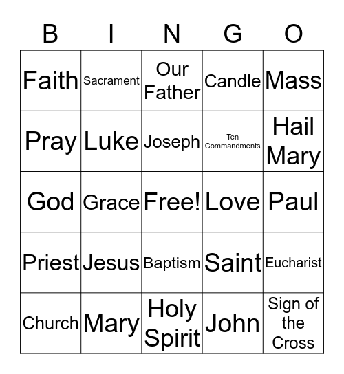 St Thomas More 5th Grade Bingo Card