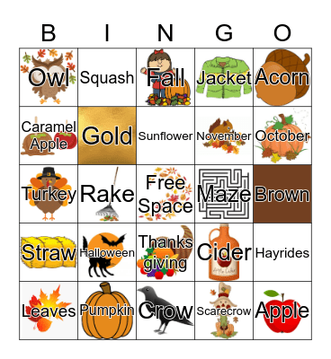 Fall Fun Bingo Card