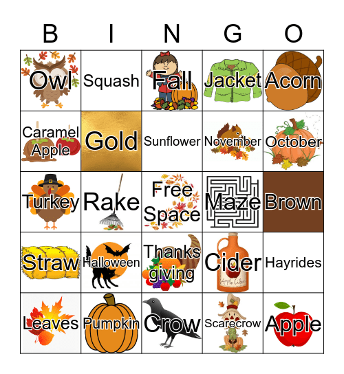 Fall Fun Bingo Card