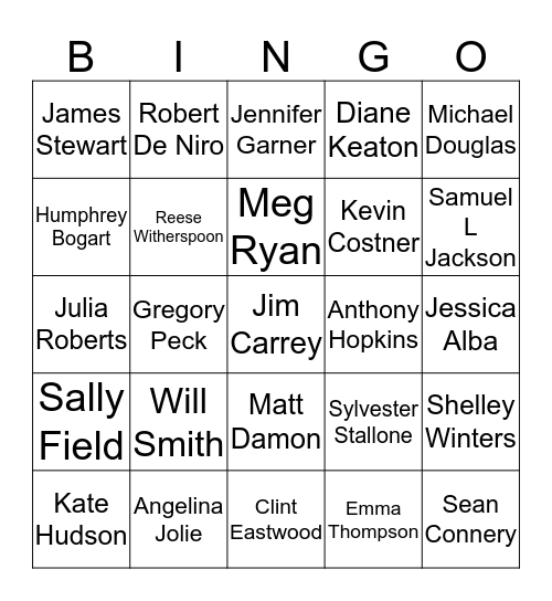 Movie Night Bingo Card