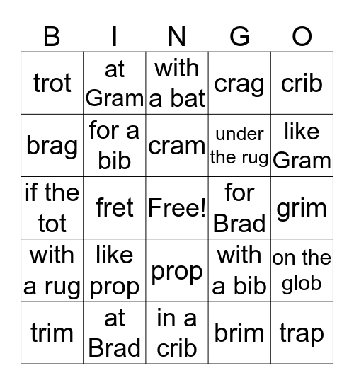PLL 3.3.1      Brad and Gram Bingo Card