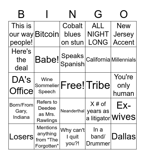 Clay Bingo Card