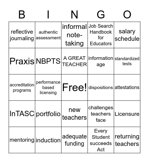 Teaching in a Challenging World Bingo Card