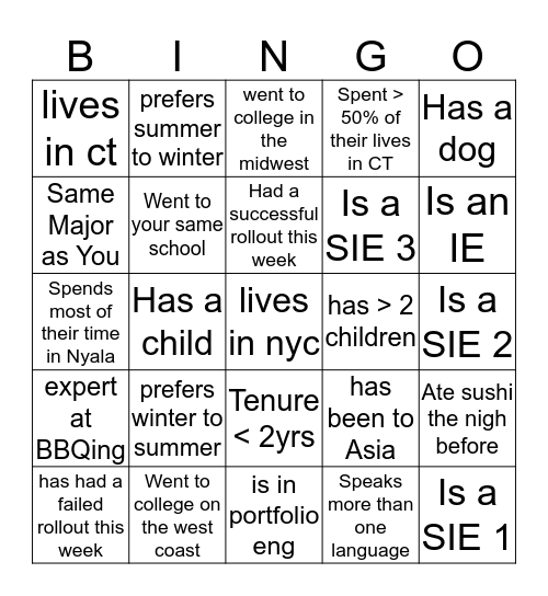 Hello Engineering! Bingo Card