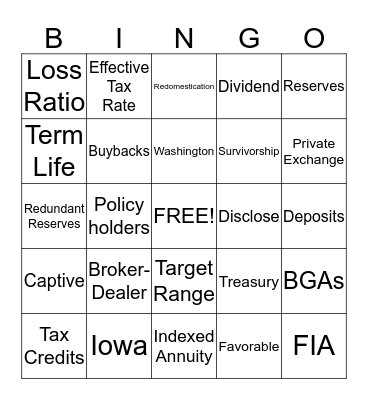 SYA Earnings Release Bingo Card