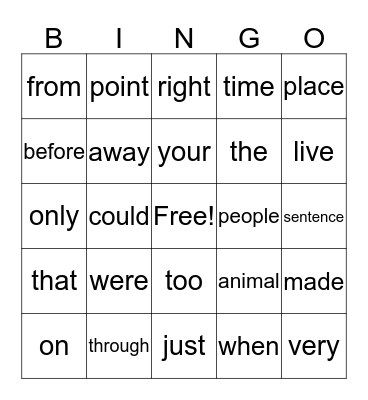 The 1st & 2nd Hundred  Bingo Card
